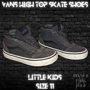 Vans Charcoal Grey High Top Kids Sneakers Padded Ankles Skateboard Punk Shoes 11